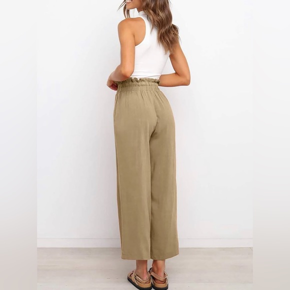 Womens Casual Elastic Waist Solid Comfy Jogging Jogger Pants with Pockets - Picture 2 of 10